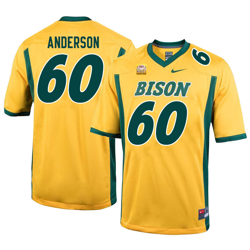 Men #60 Seth Anderson North Dakota State Bison College Football Jerseys Sale-Yellow